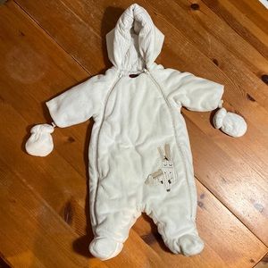 Catimini Faux Fur Winter Footed Jumpsuit with Mittens 3-6month